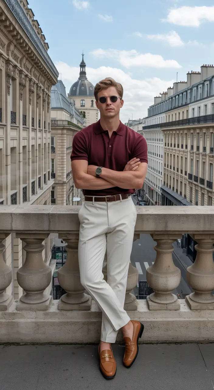 spring outfits men 2026 Parisian Polo Precision