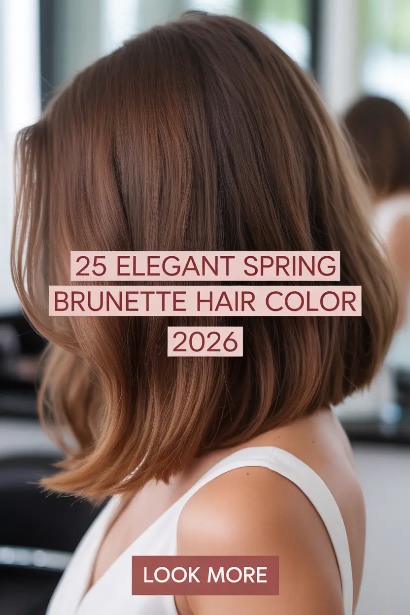 Elegant Spring Brunette Hair Color 2026 Ideas With Warm Browns and Balayage