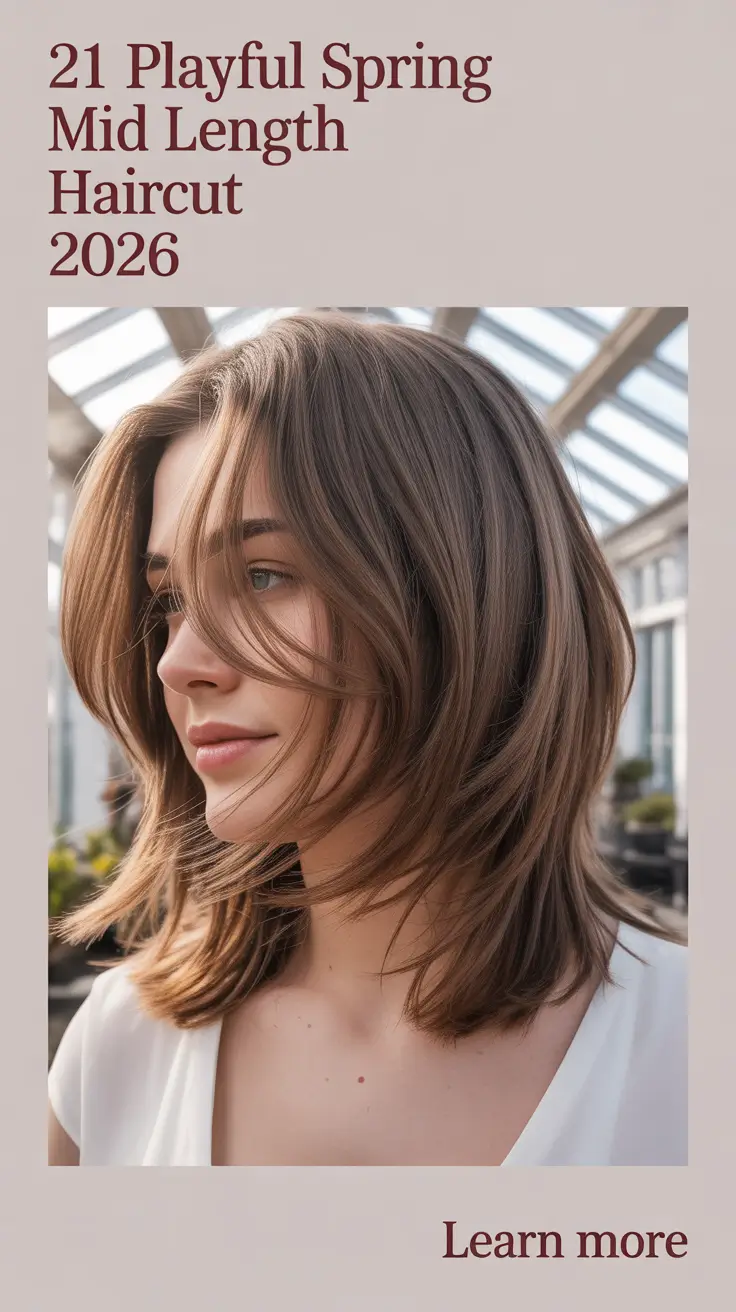 Playful Spring Mid Length Haircut 2026 – Trendy Ideas for Women with Layers and Bangs