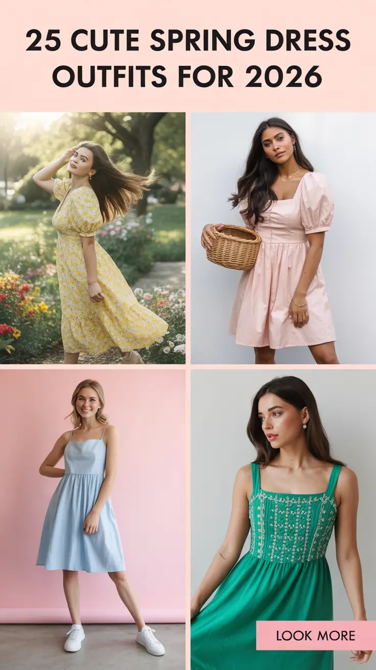 Cute Spring Dress Outfits For 2026 - Fresh Classy Casual Inspo for Women (Early Chilly Season Looks)