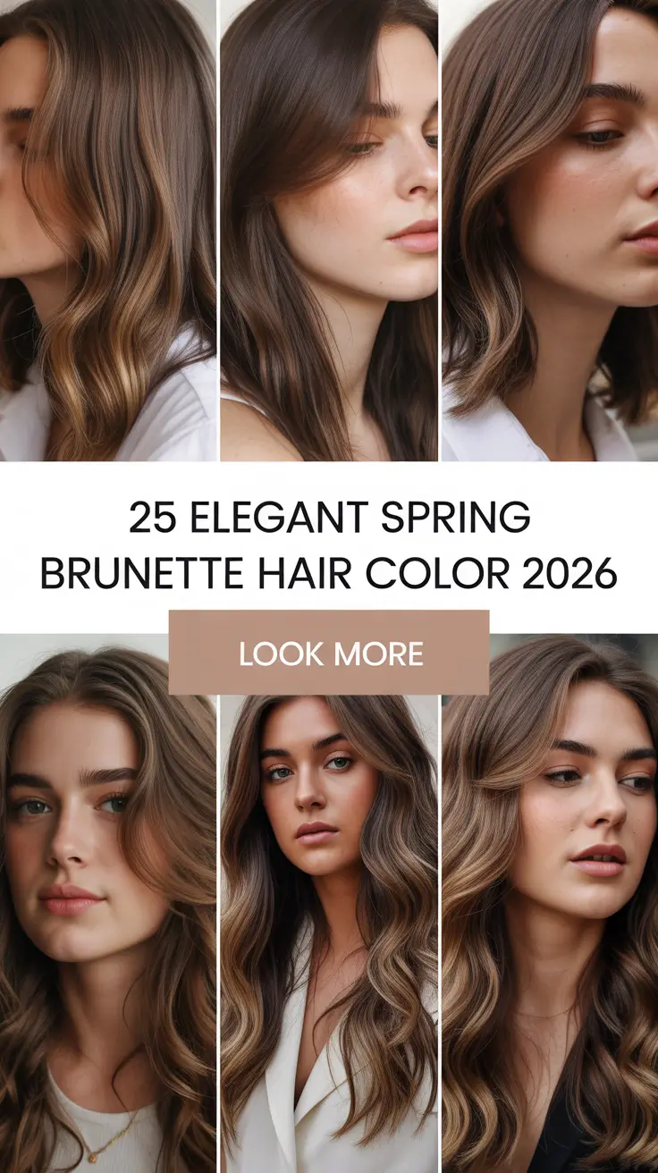 Elegant Spring Brunette Hair Color 2026 Ideas With Warm Browns and Balayage