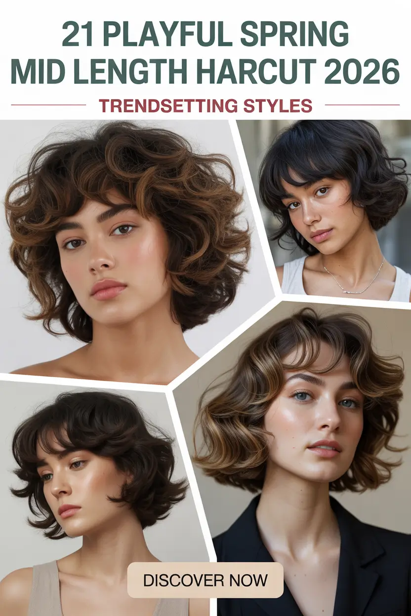 Playful Spring Mid Length Haircut 2026 – Trendy Ideas for Women with Layers and Bangs