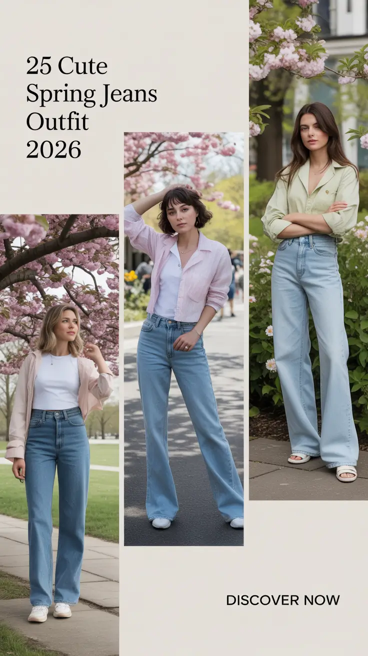 Cute Spring Jeans Outfit 2026 - Chic Denim Ideas for Early Spring