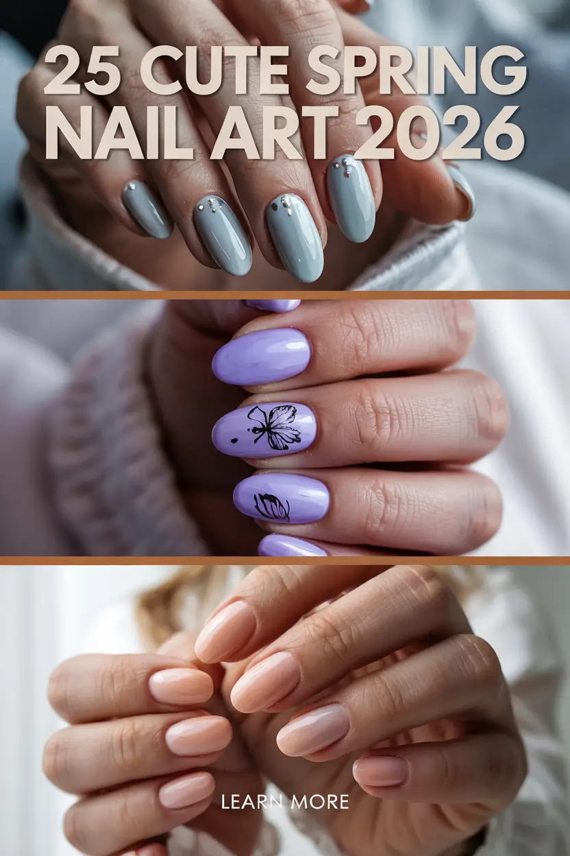 Cute Spring Nail Art 2026 Easy Ideas for Short Nails and Pastel Designs