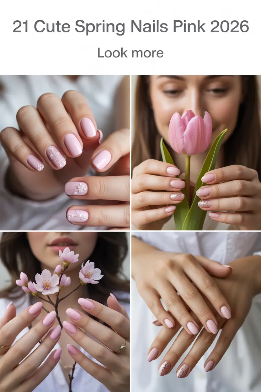 Cute Spring Nails Pink 2026 Trendy French Tips, Flowers and Pretty Designs