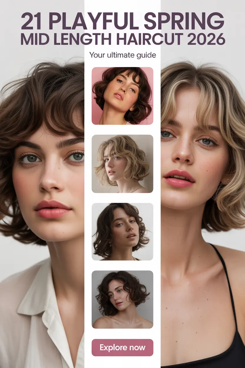 Playful Spring Mid Length Haircut 2026 – Trendy Ideas for Women with Layers and Bangs