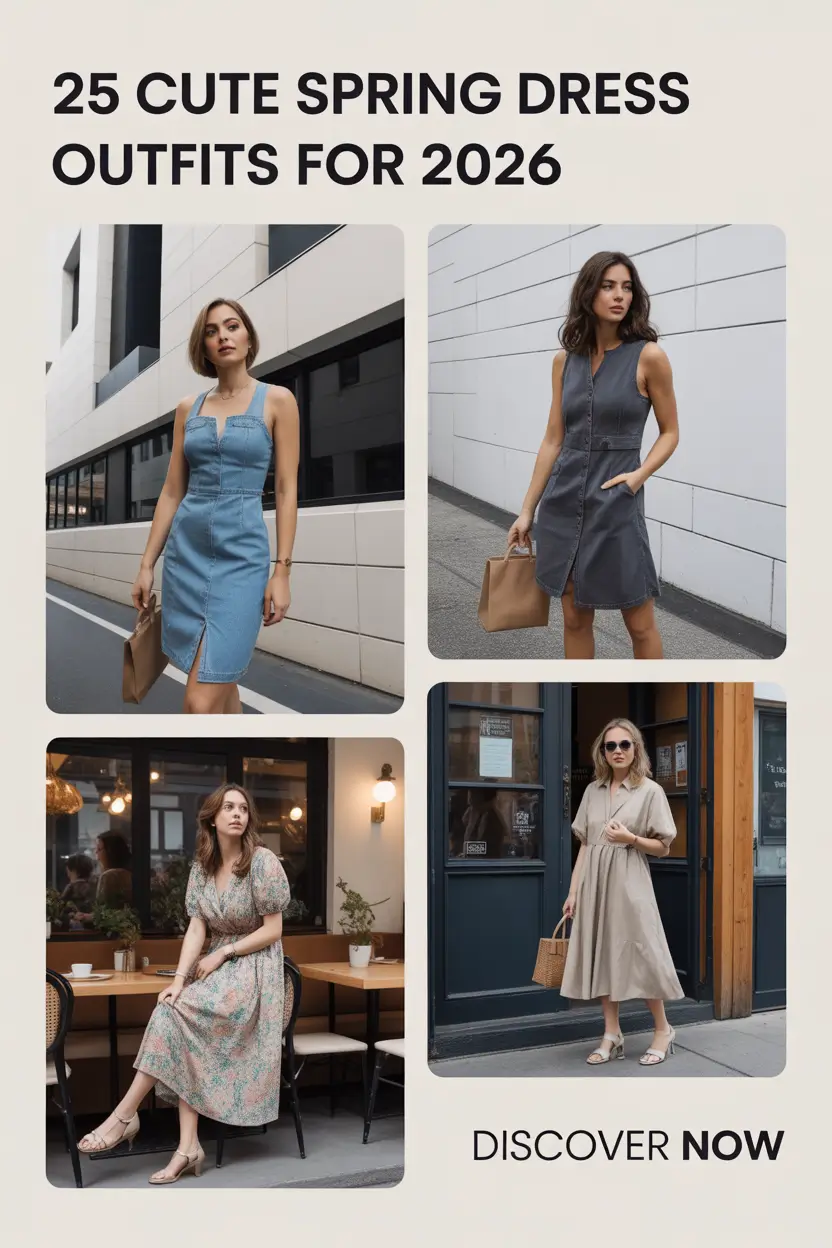 Cute Spring Dress Outfits For 2026 - Fresh Classy Casual Inspo for Women (Early Chilly Season Looks)