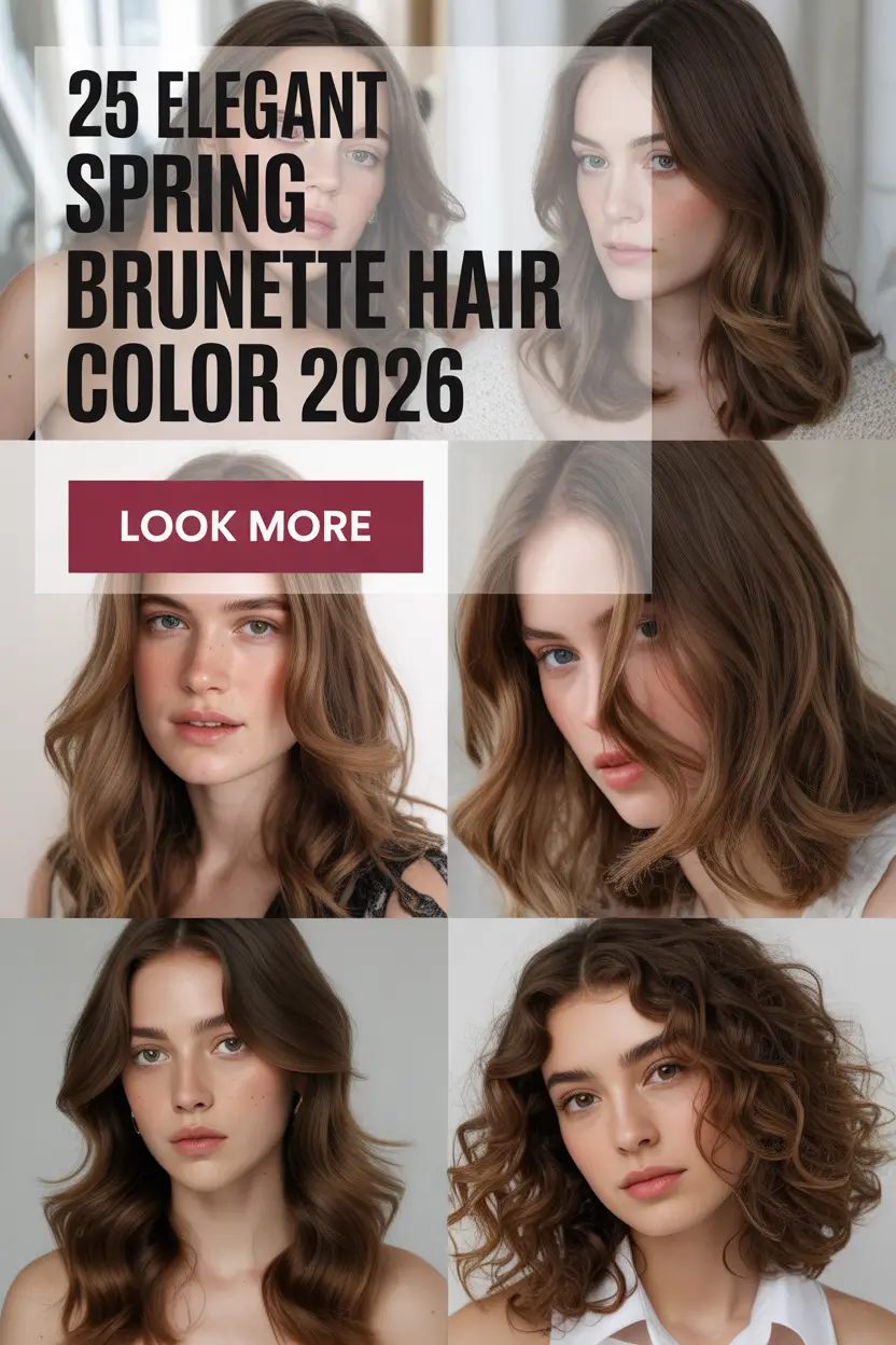 Elegant Spring Brunette Hair Color 2026 Ideas With Warm Browns and Balayage