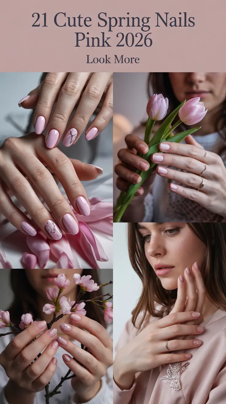 Cute Spring Nails Pink 2026 Trendy French Tips, Flowers and Pretty Designs