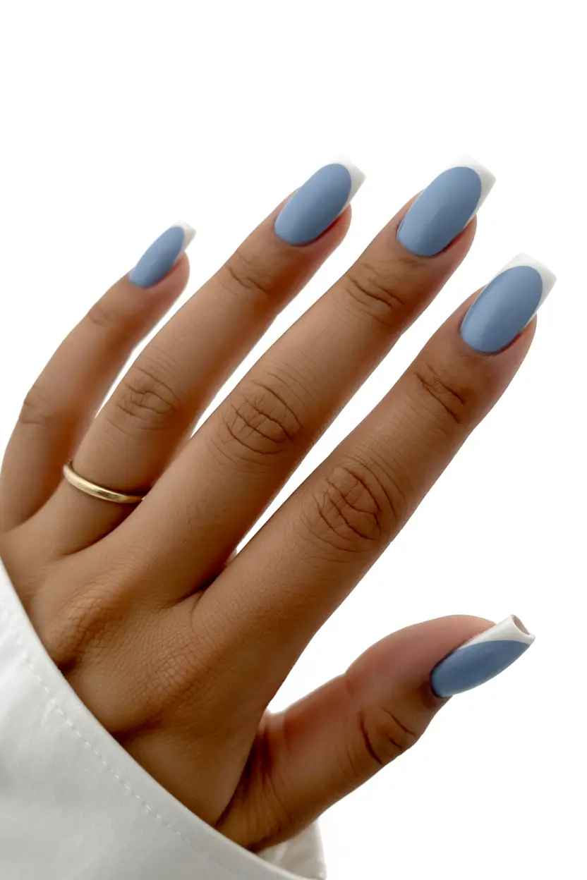 blue spring nails 2026 Soft Sky Blue Minimalism for Everyday Spring