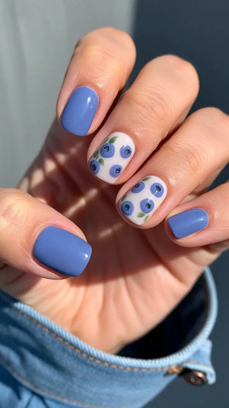 Best Blue Spring Nails Ideas 2026 Blueberry Short Nails