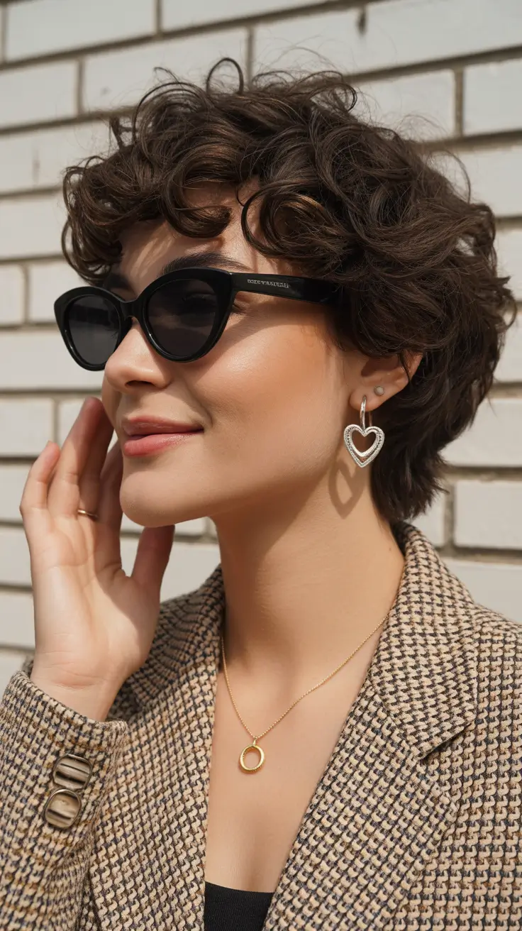 spring bob haircut 2026 Chic Short Curly Bob with Retro Flair