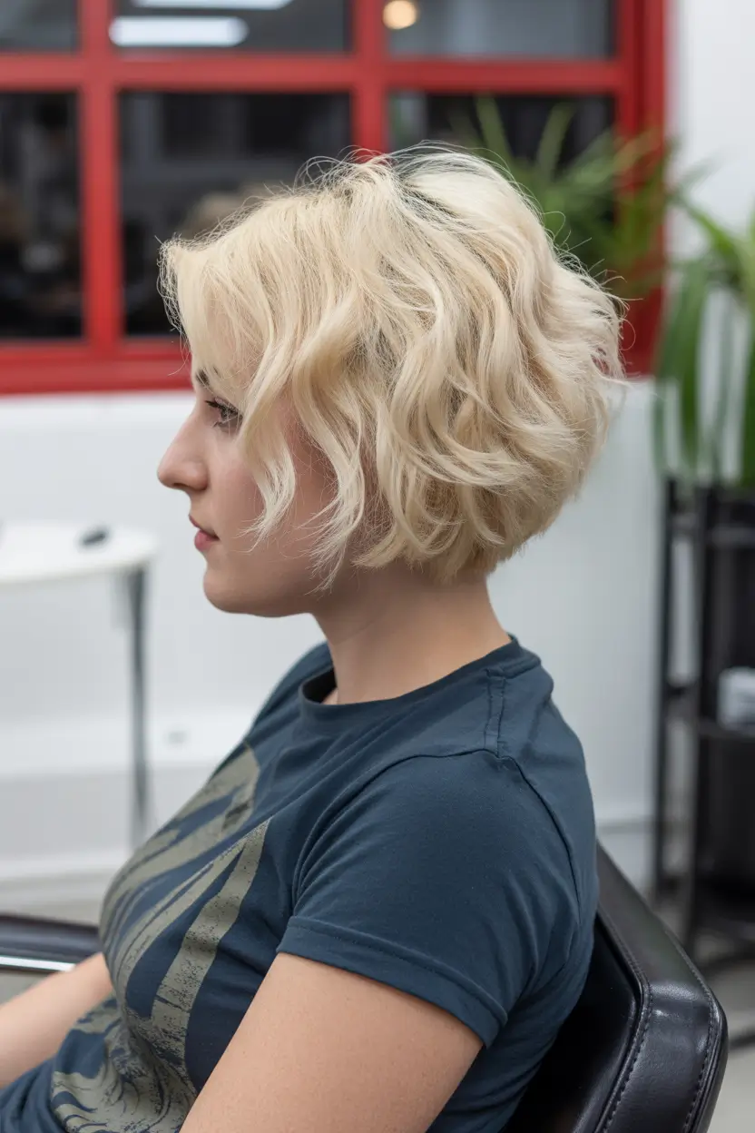spring bob haircut 2026 Stacked Blonde Pixie Bob