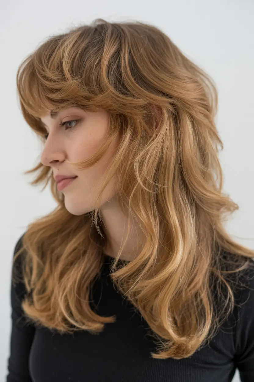 spring mullet haircut for woman 2026 Honey Layered Medium Mullet
