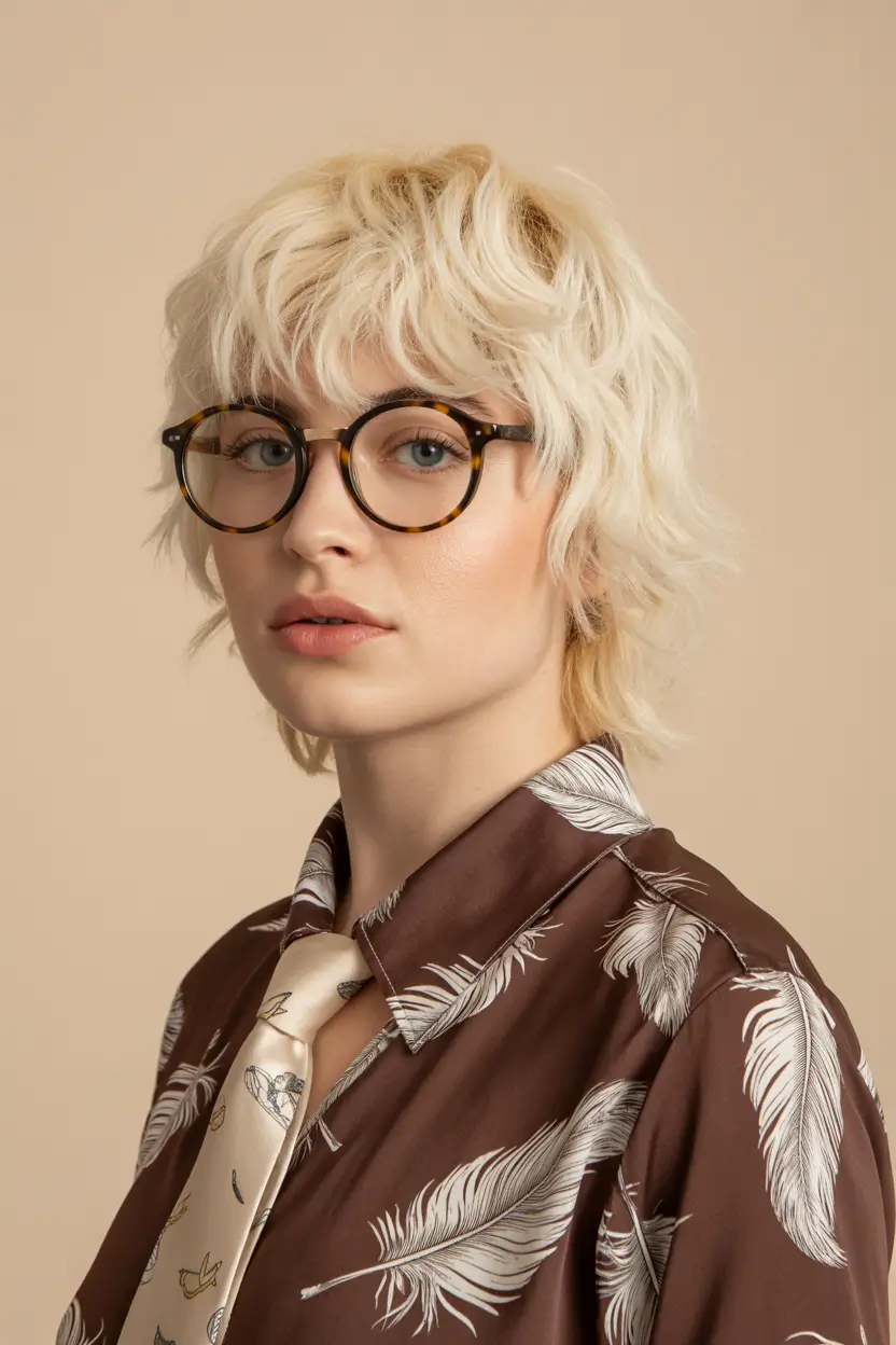 spring mullet haircut for woman 2026 Blonde Shag Pixie Long Mullet