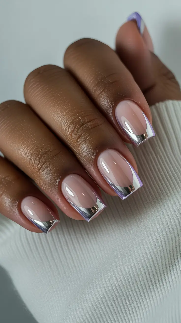 Chic Spring Nails For Brown Skin 2026 Chrome Neutral Tips