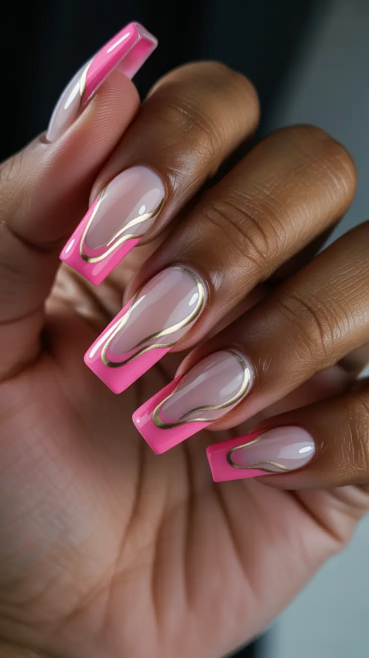 Chic Spring Nails For Brown Skin 2026 Pink French Lines