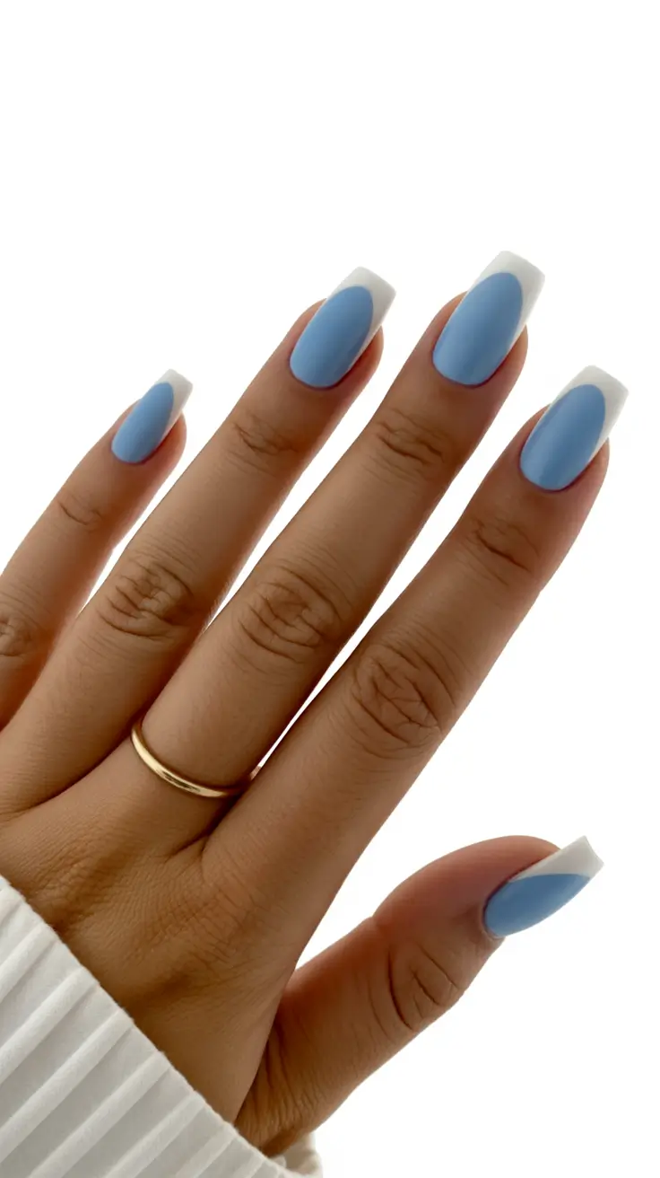 Chic Spring Nails For Brown Skin 2026 Blue French