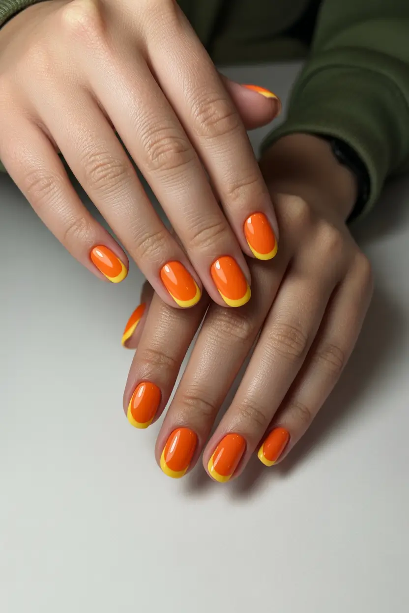 Chic Spring Nails For Brown Skin 2026 Orange Yellow French