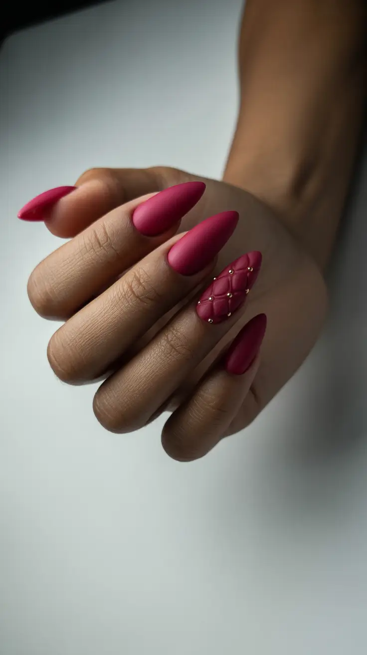 Chic Spring Nails For Dark Skin 2026 Matte Berry Almond