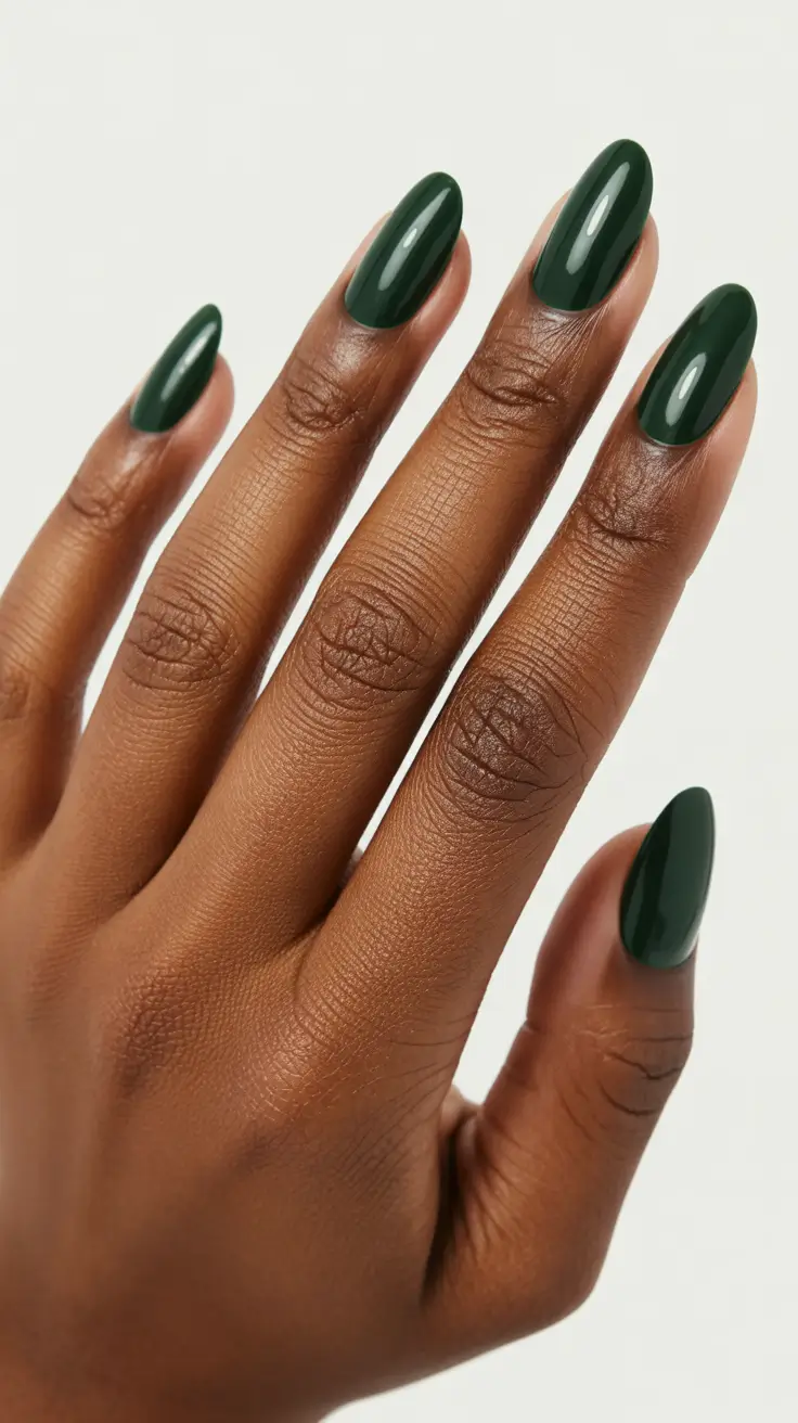 Chic Spring Nails For Dark Skin 2026 Short Green Nails