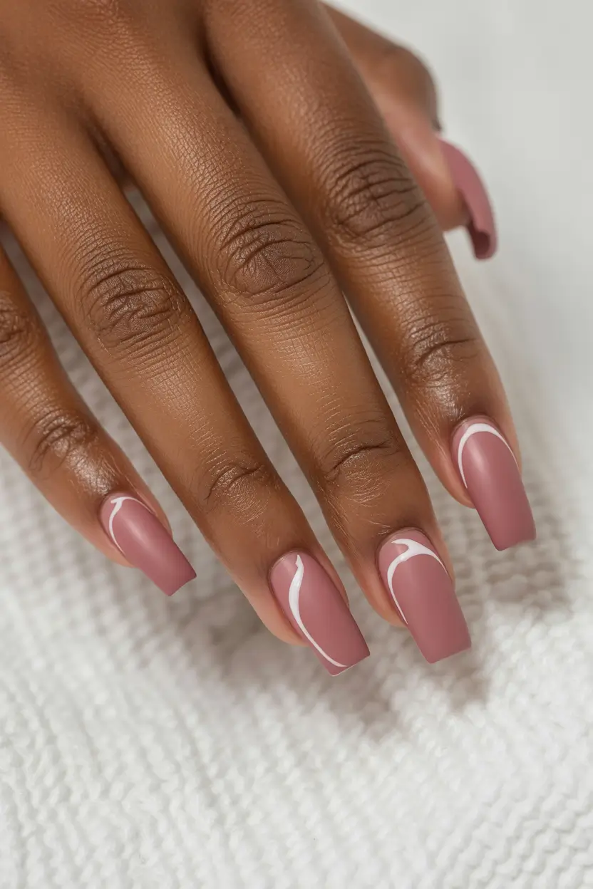Chic Spring Nails For Dark Skin 2026 Muted Mauve French
