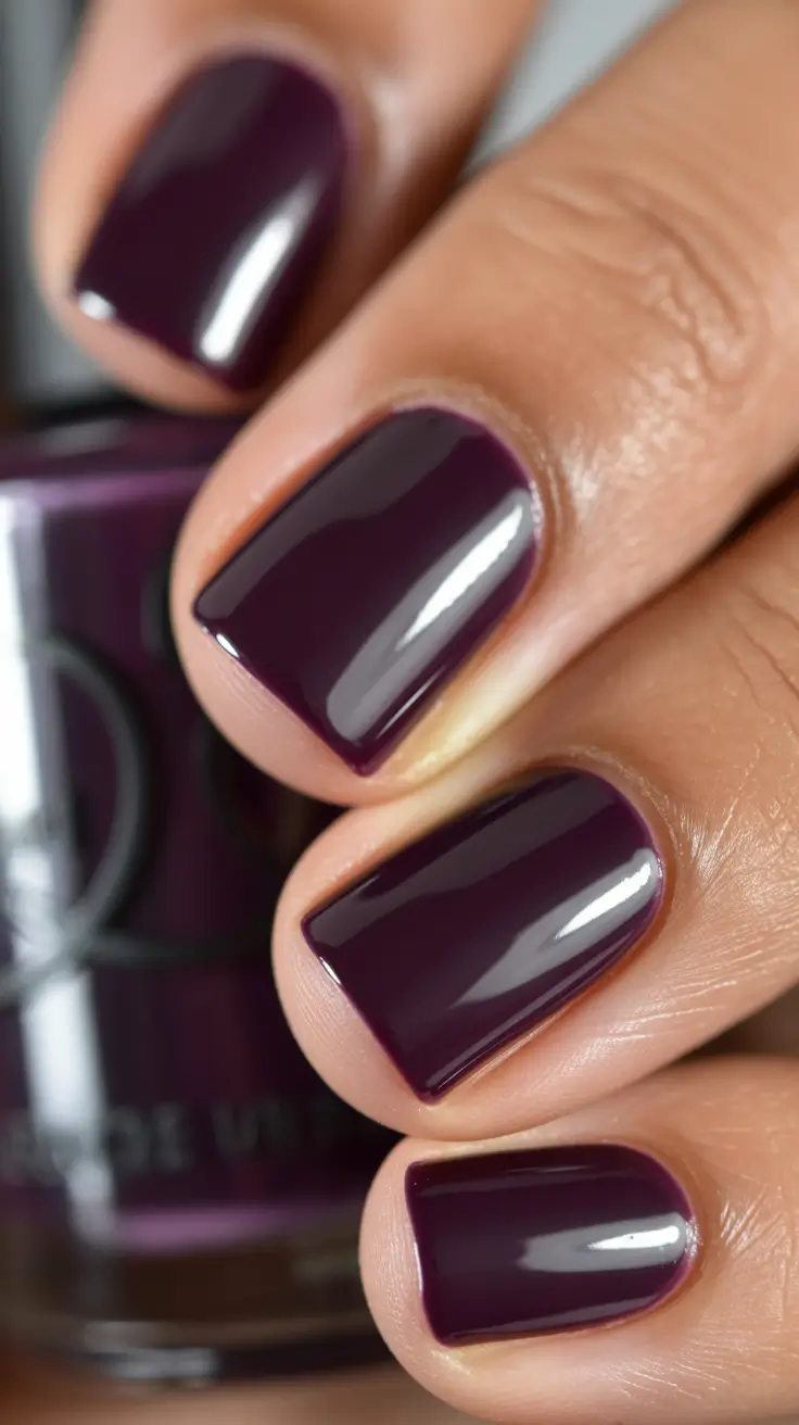 Chic Spring Nails For Tan Skin 2026 Short Plum Nails