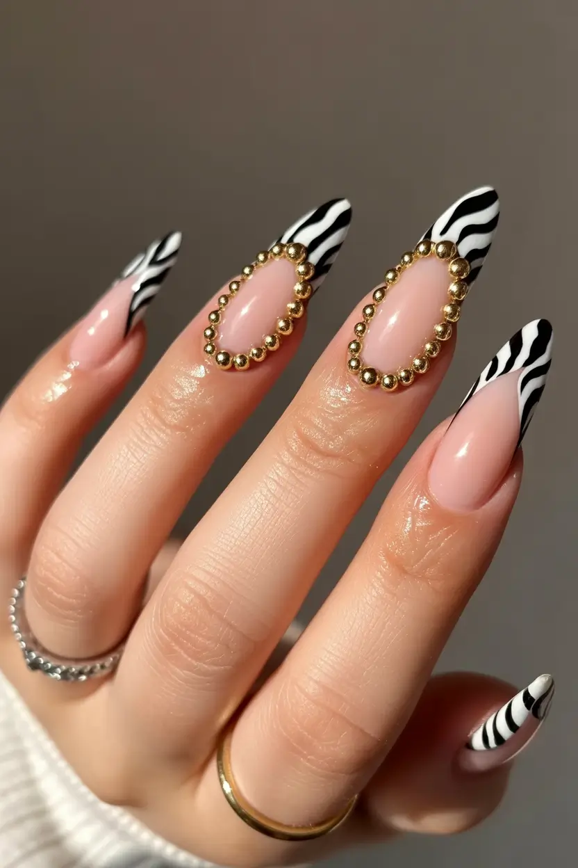 Chic Spring Nails For Tan Skin 2026 Graphic French