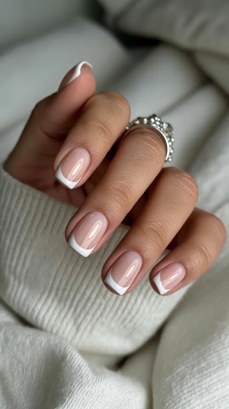spring nails for work 2026 Classic Short Square French