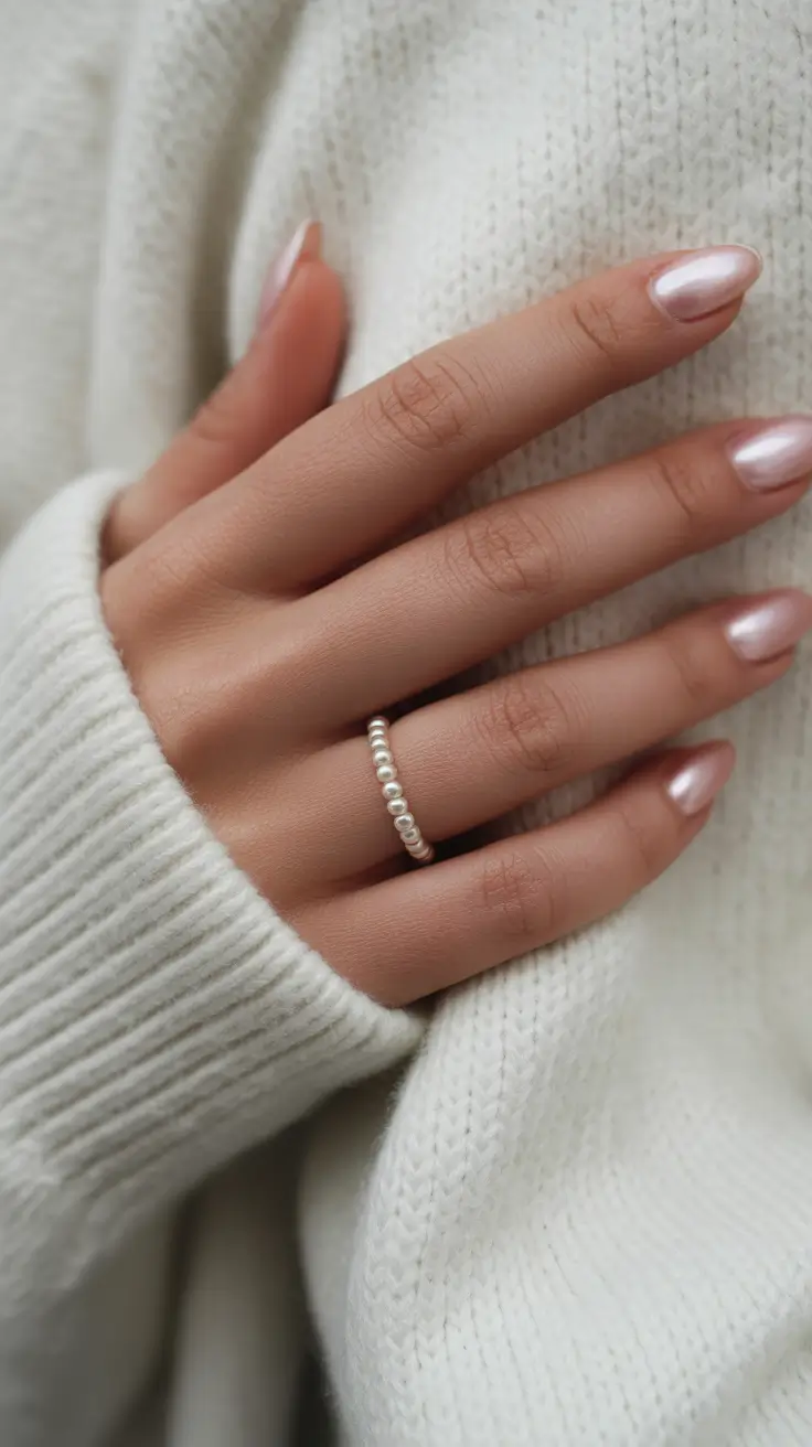 spring nails for work 2026 Soft Pearl Almond