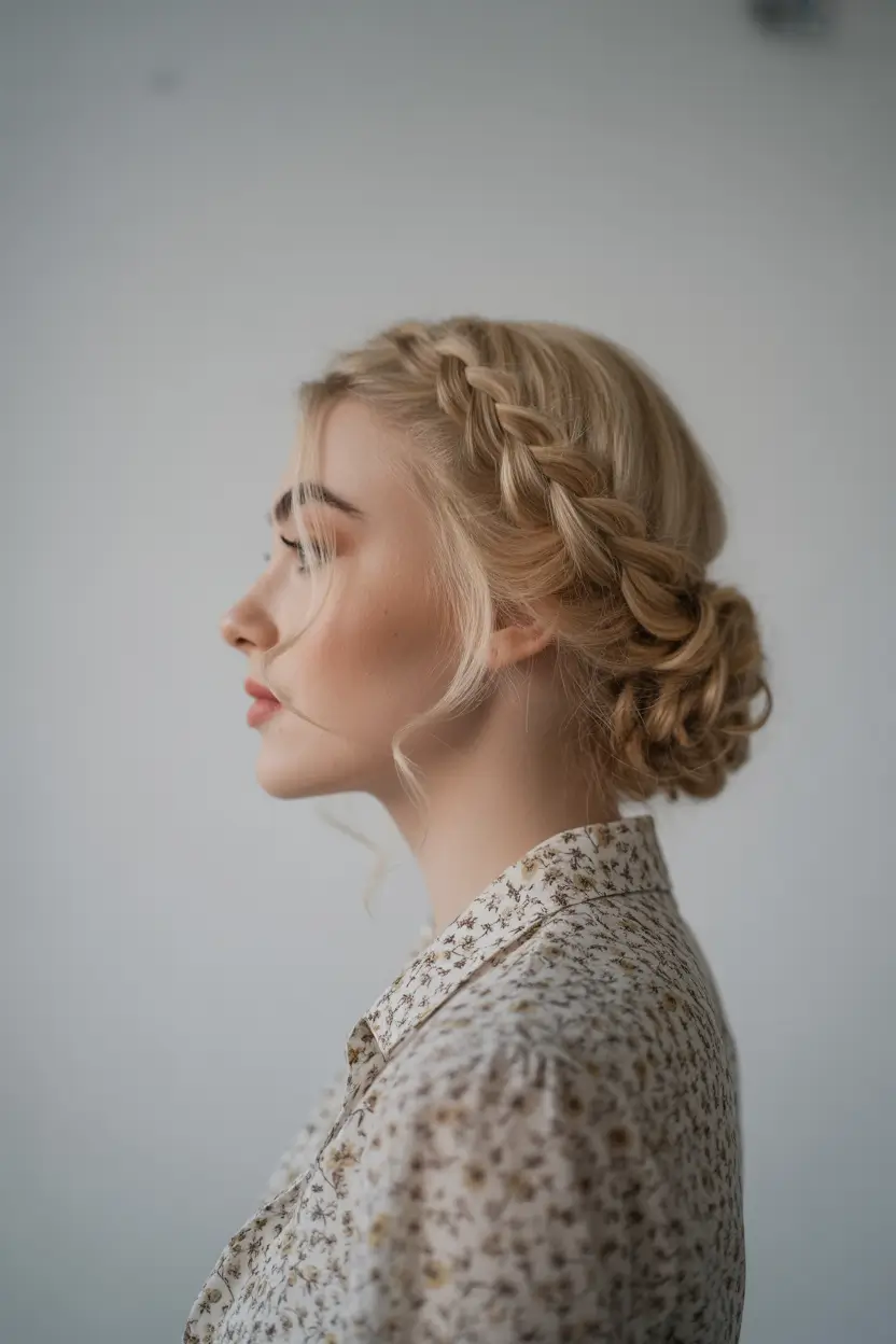 spring hairstyles 2026 Romantic Braided Low Updo