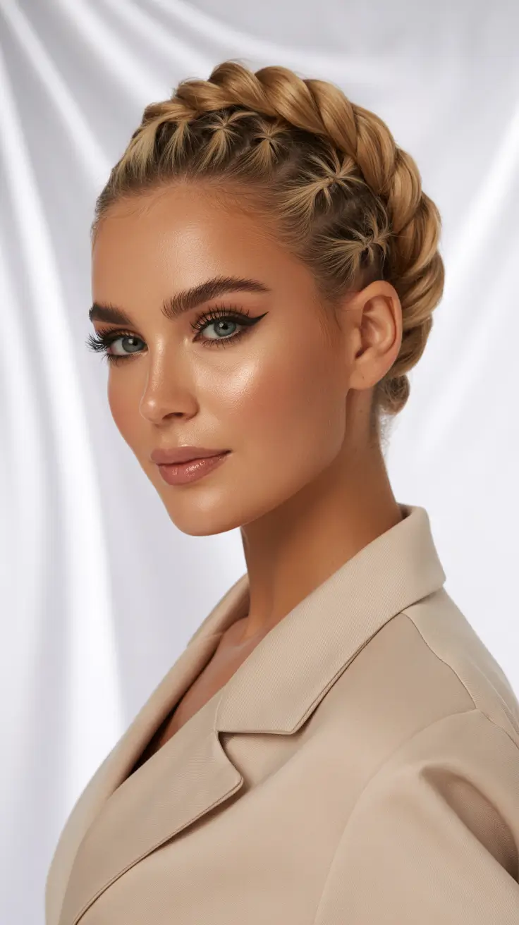 spring hairstyles 2026 Blonde Halo Braid