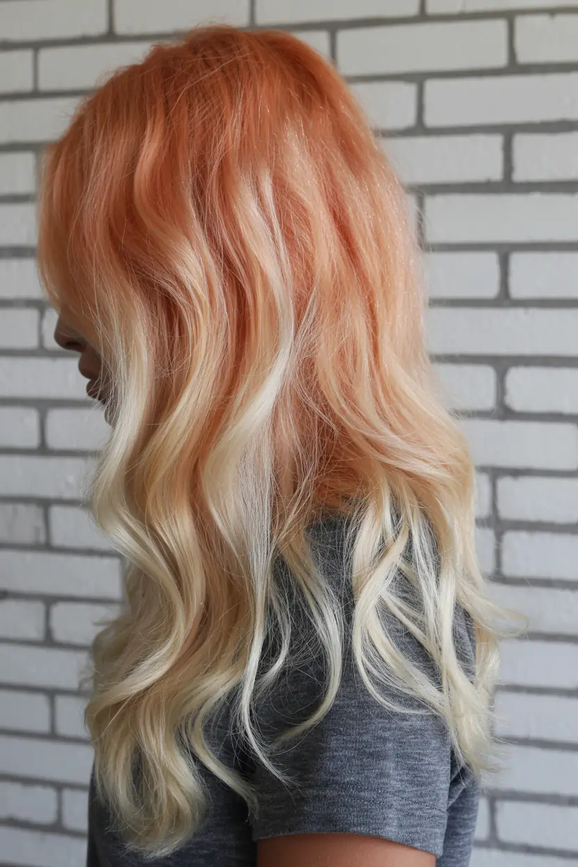 spring hair color for brown skin 2026 Soft Peach Blonde Melt for Spring Lightness