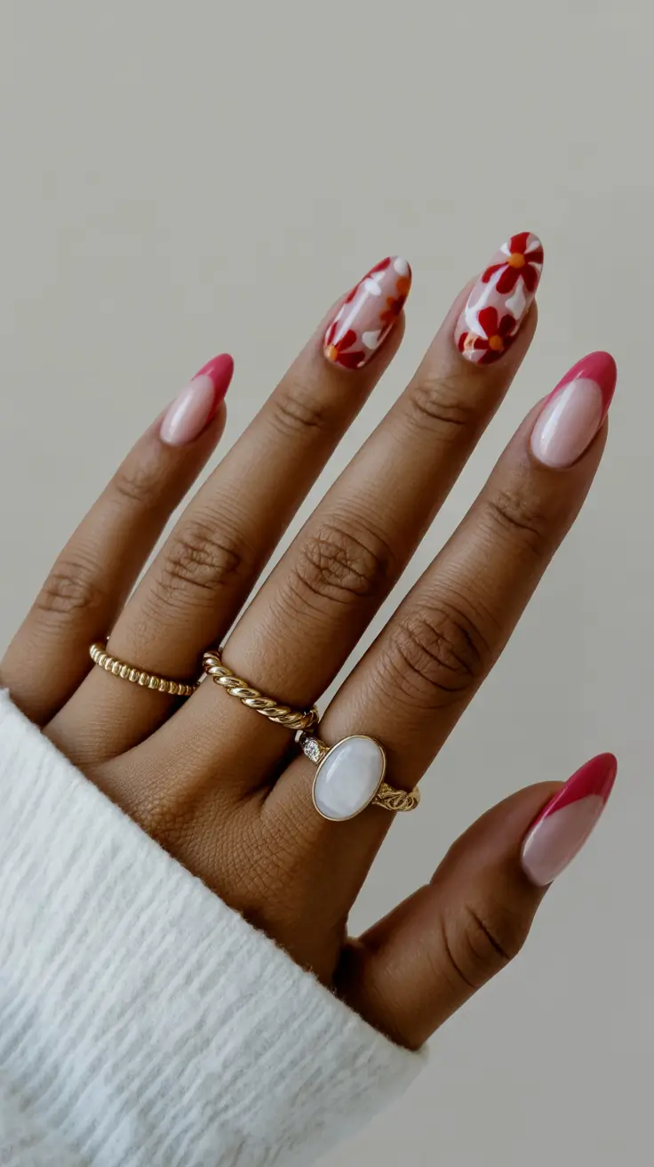 Cute Fun Spring Nails 2026 Floral Almond Art