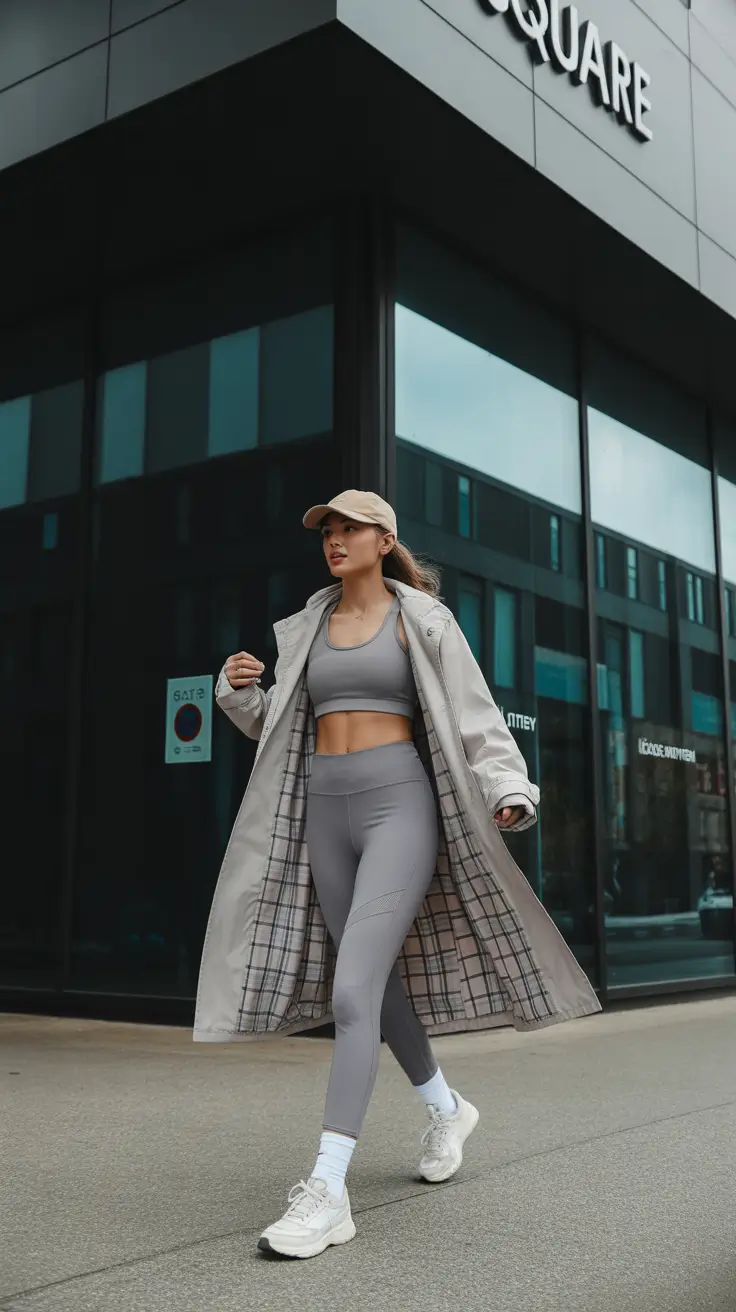 leggings outfit spring 2026 Chic Sporty Layers