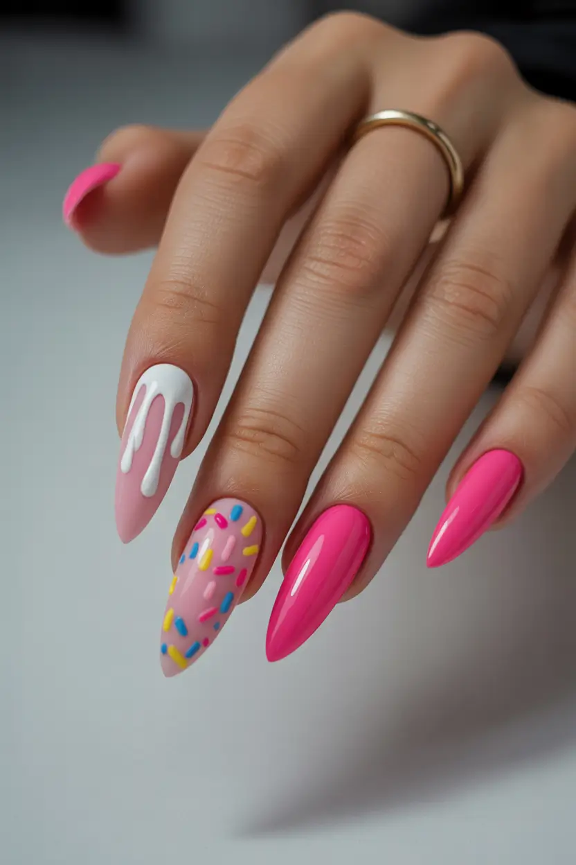 Cute Spring Break Nails 2026 Pink Almond