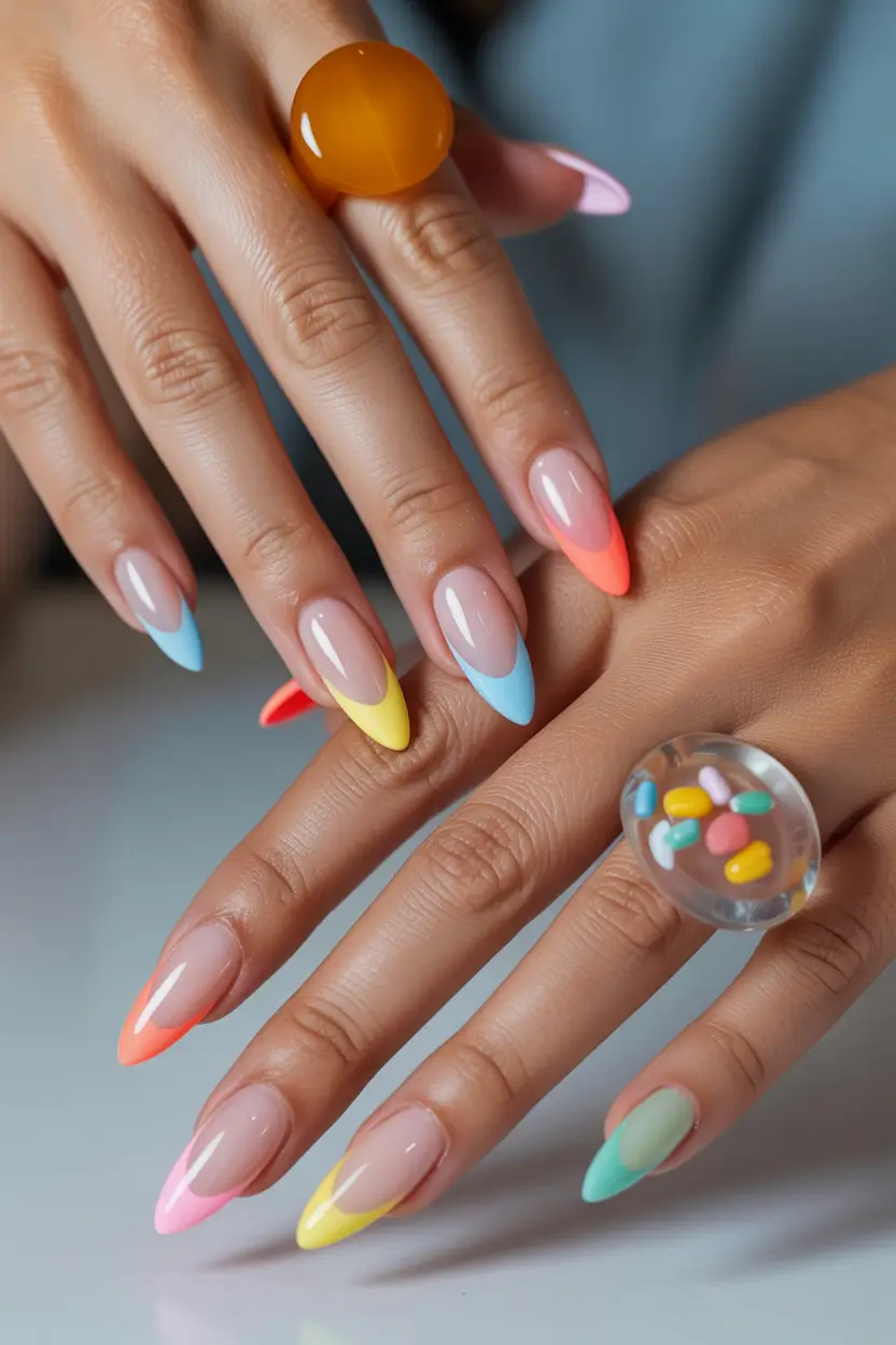 Cute Spring Break Nails 2026 Color French Tip