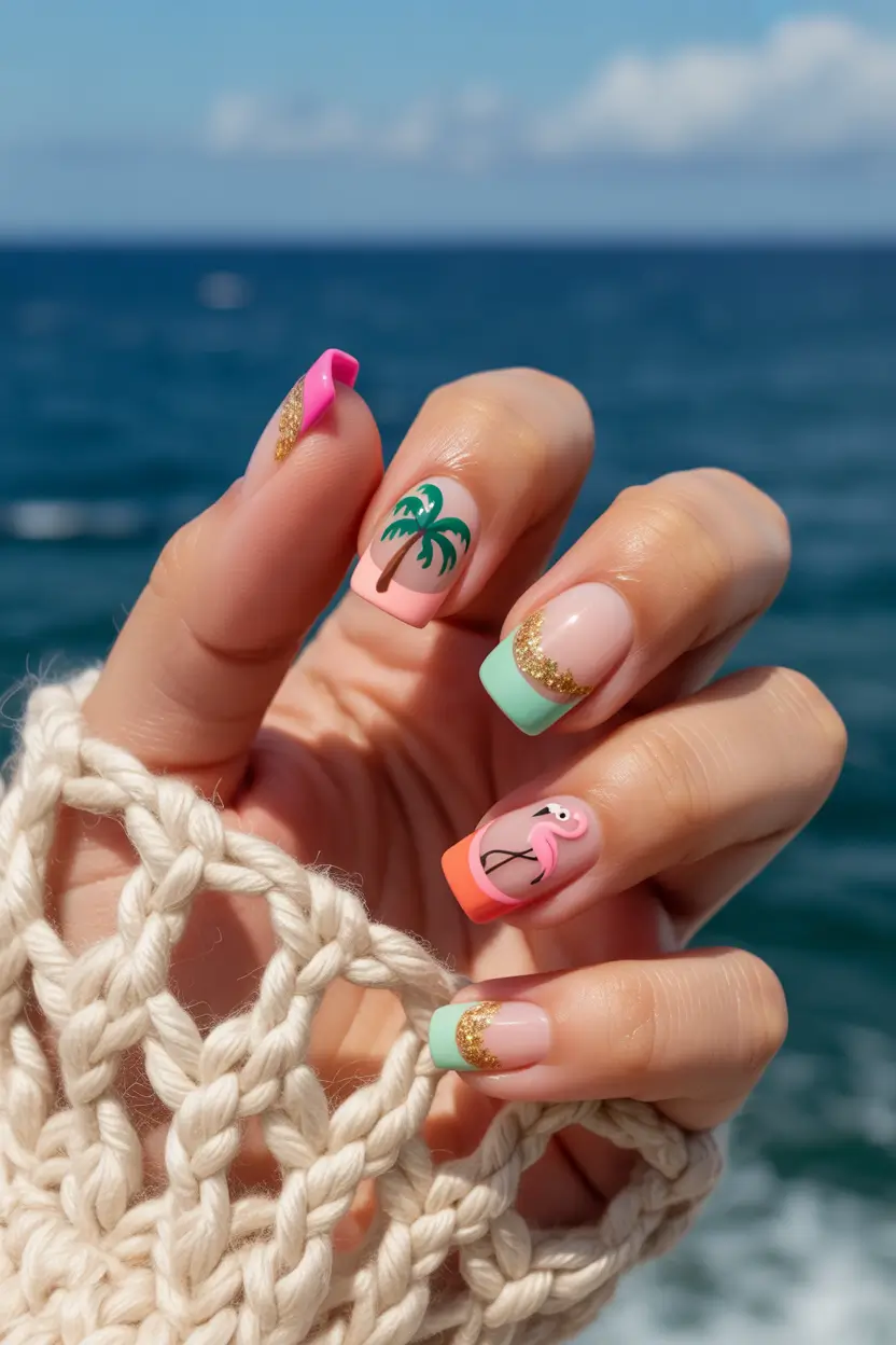 Cute Spring Break Nails 2026 Tropical Pastels