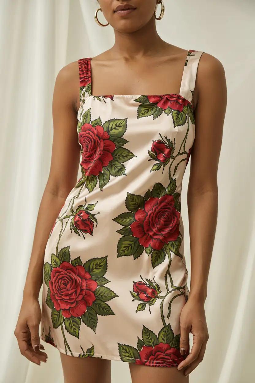 spring dress outfits 2026 Red Rose Mini Dress with Bold Feminine Energy