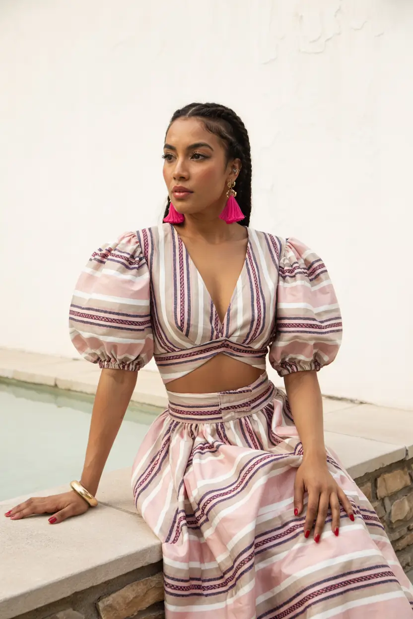 spring dress outfits 2026 Casual Striped Set