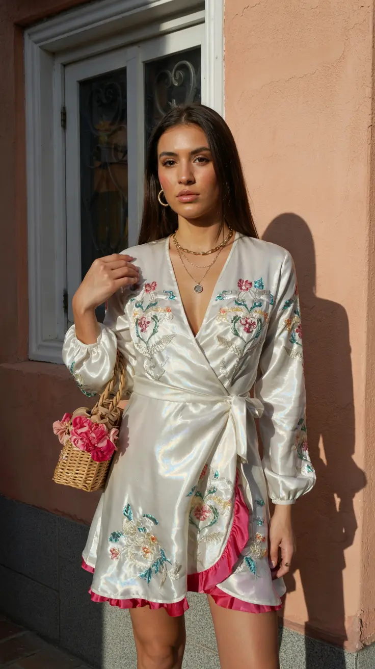 spring dress outfits 2026 Floral Wrap Dress