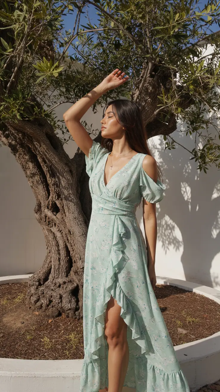 spring dress outfits 2026 Mint Green Ruffles for Warm Weather Inspo