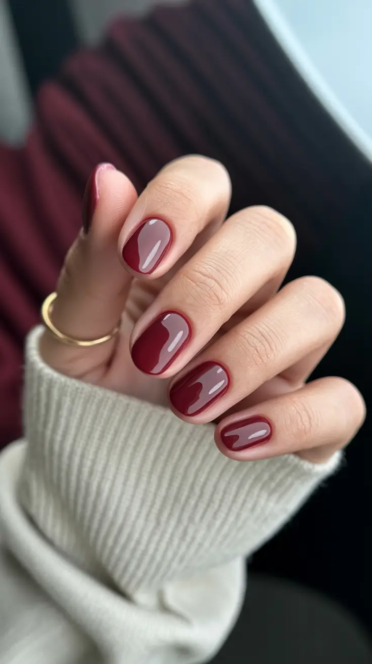 Cute Spring Gel Nails 2026 Glossy Cherry Red Short Gel - Minimal but Powerful
