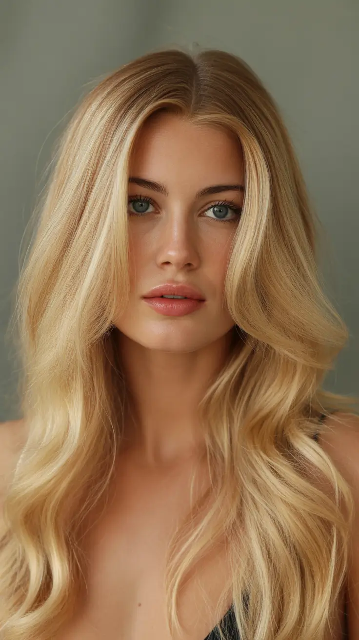 spring Haircuts for diamond Face Shape 2026 Classic Soft Blonde Layers With Natural Movement