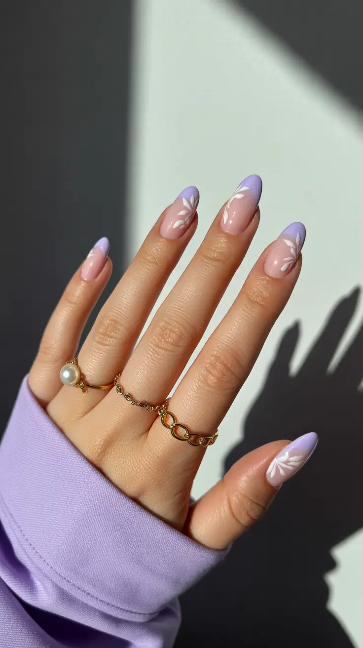 Cute Spring Nail Design 2026 Lavender Ombre Nails