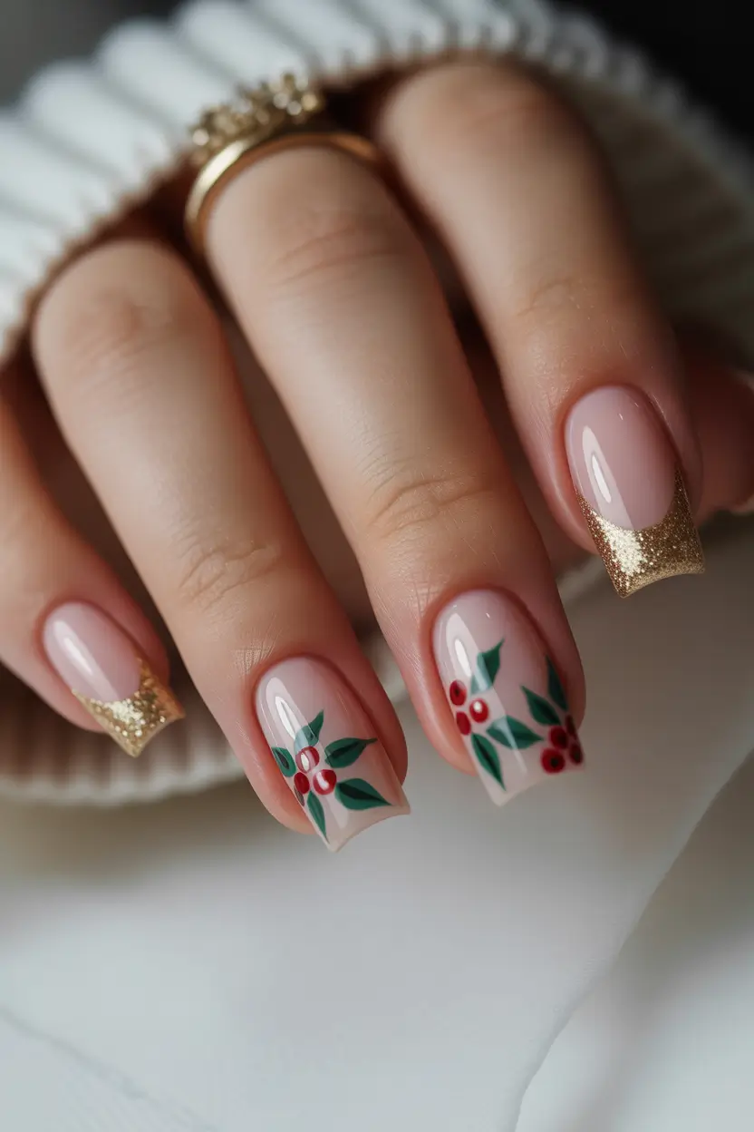 Cute Spring Nails Coffin 2026 Elegant Nude Coffin Nails With Botanical Details