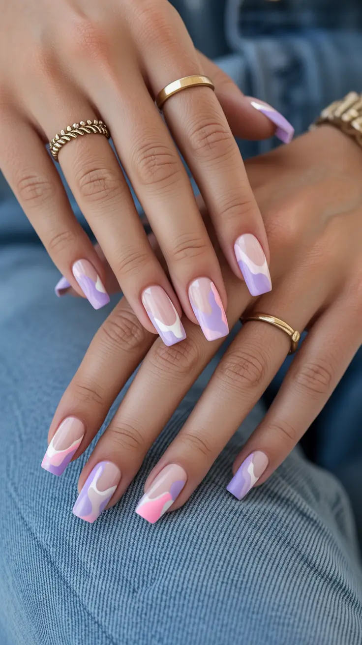 Cute Spring Nails Coffin 2026 Pastel Marble Coffin Nails That Feel Like Spring Light