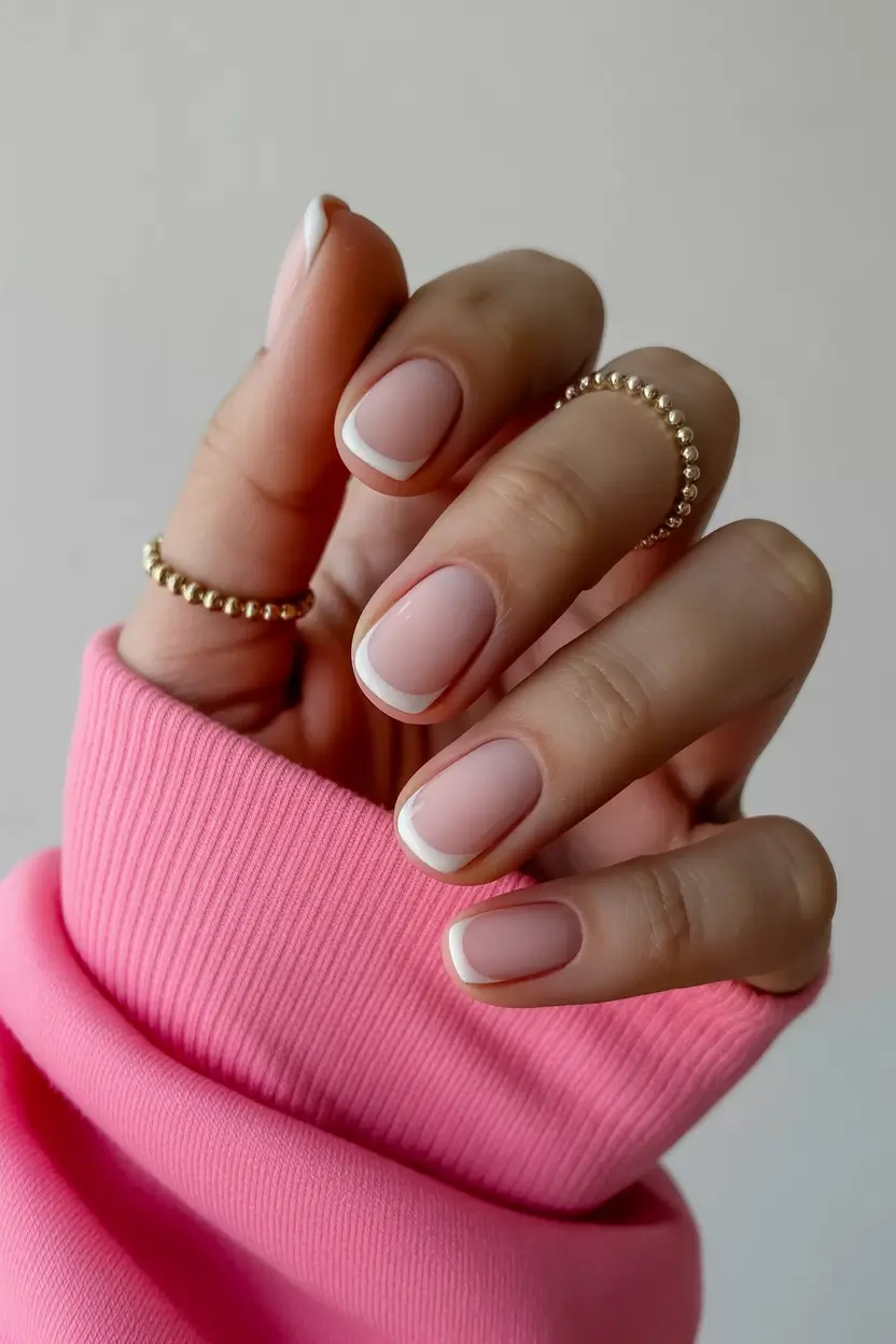 Cute Spring Nails Pink 2026 Soft Pink French Tip Design