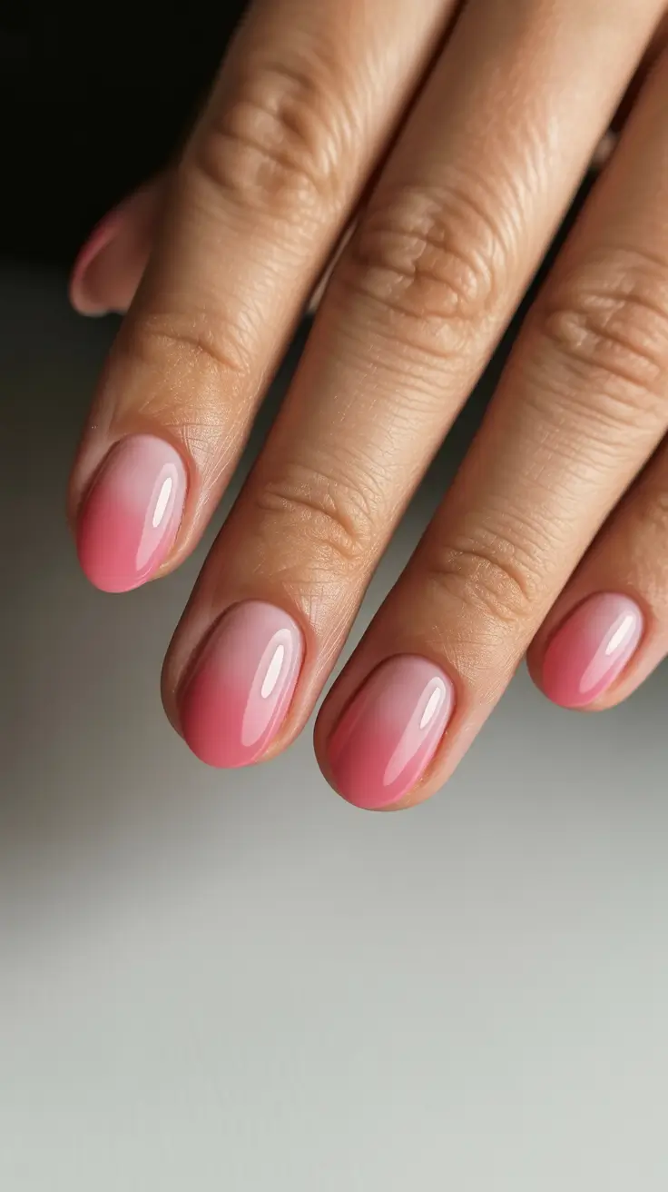 Cute Spring Oval Nails 2026 Soft Pink Ombre