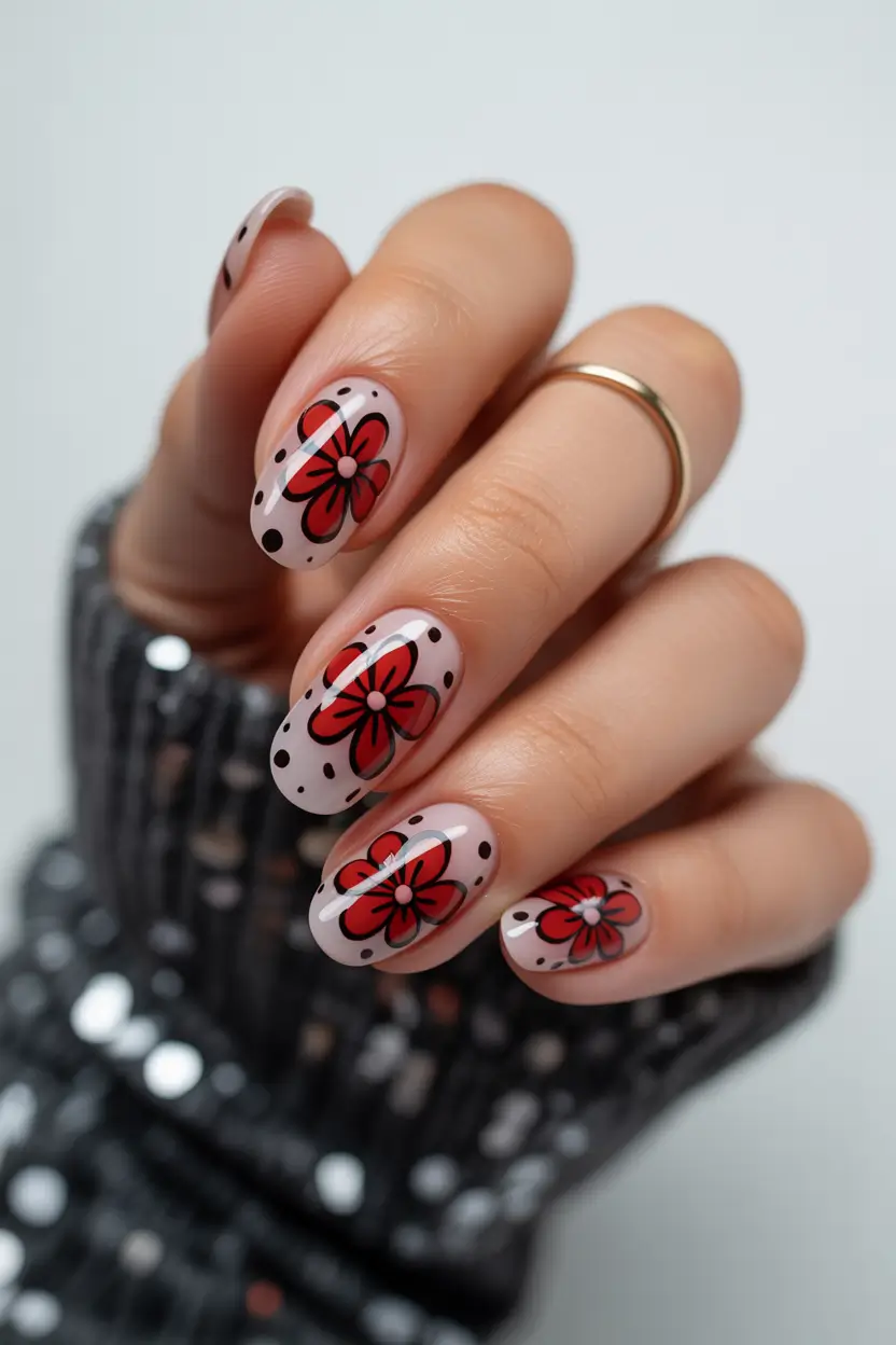 Cute Spring Vacation Nails For 2026 Playful Floral Almond Design